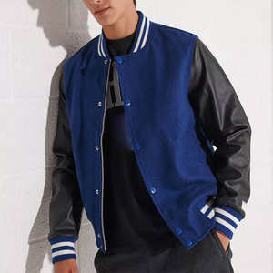 Qualité supérieure 200 grammes Polyester coupe-vent veste Varsity Style pleine fermeture éclair décontracté mince épais support hiver laine enduit - Product Image 5