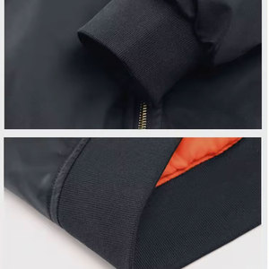 Veste de pilote légère printemps automne avec logo personnalisé Veste de vol rétro courte Coupe-vent Imperméable Bomber MA1 pour homme - Product Image 3