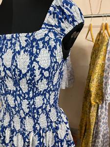 Vestido con estampado de bloques a mano, túnicas indias, Vestido largo de algodón a mano, vestido de algodón indio, vestido estampado - Product Image 3