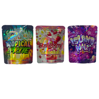 Sachet Mylar Mini Personnalisé Imprimé par Gravure 1g 3.5g 7g 14g 28g Holographique Anti-Odeur Qualité Alimentaire Toucher Doux Fermeture Éclair Cali
