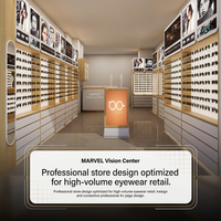 Brillen-Wanddisplay mit LED-Hintergrundbeleuchtung und Hochkapazitäts-Fächern, Weißes Holz-Optikgeschäft-Möbel für Marken-Brillengeschäfte