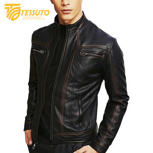 Veste en cuir pour homme de la meilleure qualité, imperméable, coupe-vent, respirante, style classique universitaire, veste bomber en cuir Tessuto - Product Image 4