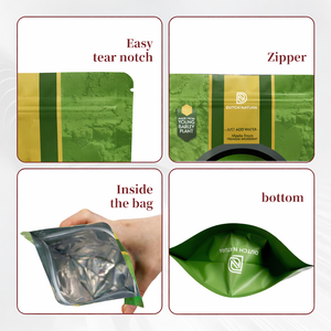 Wholesale Custom Printing Logo Food Grade Freeze Ziplock <b>Bag</b> Doypack Plastic Stand up Pouch for Matcha Powder Food <b>Packaging</b> <b>Bag</b> - Product Image 3