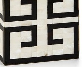 Boîte à mouchoirs en incrustation d'os en bois blanc et noir traditionnel fait à la main Premium pour les paramètres d'hôtel ou de maison - Product Image 4