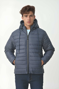 Veste matelassée pour homme en gros, veste d'extérieur, fermeture éclair avec capuche, veste matelassée extrêmement chaude en hiver - Product Image 2