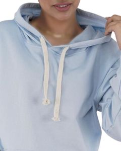 Sudadera con Capucha Azul Claro para Mujer, Sudadera Holgada de Forro Polar Cálido con Capucha, Ropa de Invierno Suave Informal con Cordón y Bolsillo Tipo Canguro - Product Image 4