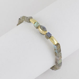 Pulsera de Cuentas de Labradorita Chapada en Oro para el Año Nuevo, Unisex, para Bodas y Fiestas, Excelente Regalo para Mujeres - Product Image 3