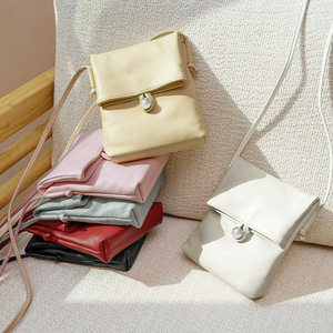 Bolso bandolera vertical de piel de vaca de primera capa para mujer <span class=keywords><strong>ZAMO</strong></span>, bolsa minimalista de lujo para teléfono - Product Image 1