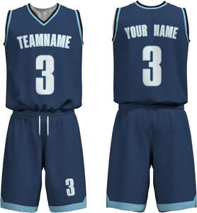 Uniforme de basket-ball unisexe personnalisé professionnel en sublimation, taille plus, respirant, antibactérien, manches courtes, imprimé par transfert thermique - Product Image 1