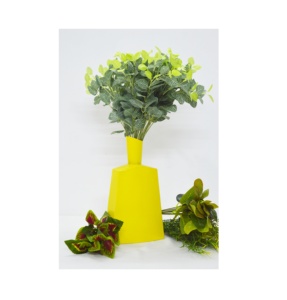 Jarrón Rectangular con Recubrimiento en Polvo Amarillo, Jarrón de Flores de Color Antiguo, Estilo Lujoso para el Hogar - Product Image 1