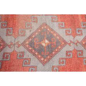 2.7x10.8 ft Rug, Turkish Rug, Vintage <b>Red</b> <b>Wool</b> Ombr Rug - Product Image 4