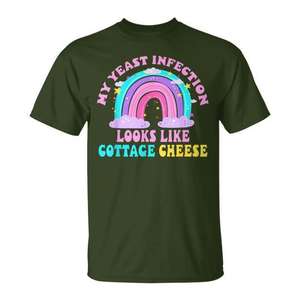 Mi Infección por Hongos Parece Queso Cottage, Camiseta con Humor para Adultos, Camiseta Divertida - Product Image 1