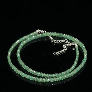 Collar con cuentas de Plata de Ley 925 de calidad genuina LUSTRE personalizado 100% Esmeralda Natural cristales curativos piedras preciosas - Product Image 5