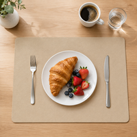 Tapis de table personnalisé en cuir synthétique écologique de 3 mm d'épaisseur, imperméable, résistant à la chaleur, facile à nettoyer, pour la maison, le restaurant, l'hôtel