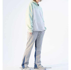 Custom Logo Men's Casual Flared Pant Streetwear <b>Joggers</b> 100% Cotton Elastic Waistband Flare Sweatpants Trousers New Style - Product Image 5