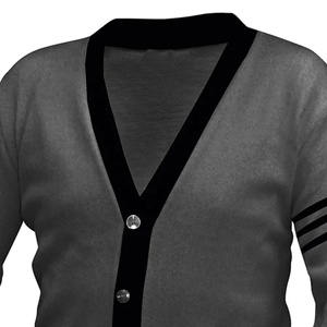 Add Customize Logo & Embroidery Gray & <b>Black</b> Color Sororities <b>Cardigan</b> Sweaters - Product Image 1