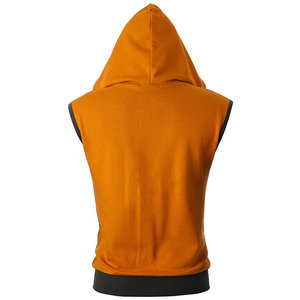 Breathable Fabric Plain Dyed <b>Gym</b> <b>Hoodie</b> <b>for</b> Mens Stylish Sleeveless Front Zipper Casual Look Unique Design Basic Cotton Blended - Product Image 2