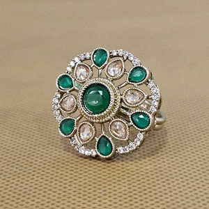 แหวนแฟชั่นแบบโบราณปรับได้สำหรับผู้หญิงพร้อมเครื่องประดับดีไซน์เนอร์ - Product Image 1