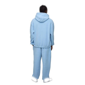 Ensemble sweat à capuche et jogging en polaire sherpa pour homme, hiver, chaud, épais, vêtements de détente doux et confortables, streetwear, tenue deux pièces - Product Image 2