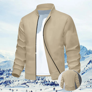 เสื้อแจ็คเก็ตบอมเบอร์ผู้ชายทันสมัย น้ำหนักเบา สำหรับฤดูหนาว มีซิป คอตั้ง สไตล์สตรีทแวร์ สวมใส่สบาย มีกระเป๋า 2 ช่องด้านหน้า กันน้ำ - Product Image 3