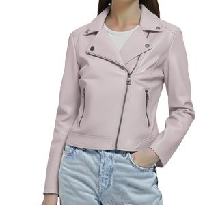 Chaqueta de Piel Auténtica de Primera Calidad, Ecológica, Tejida, con Cierre, a la Moda, para Mujer, Hecha a Medida - Product Image 5