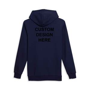 Sweats à capuche pour hommes logo personnalisé brodé et imprimé conception de logo OEM couleur bleu marine sweats à capuche pour hommes vente en gros - Product Image 3