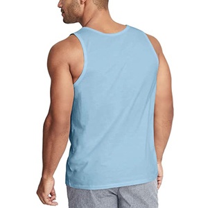 เสื้อกล้าม100% โพลีเอสเตอร์สำหรับผู้ชายเสื้อออกกำลังกายแบบนิ่มเสื้อยืดกล้ามเนื้อเรียบสำหรับออกกำลังกายแบบเย็บปิด - Product Image 3