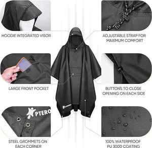 Pas Cher Prix Manteau De Pluie À Capuche Poncho De Pluie Imperméable Veste Pour Hommes Femmes Adultes - Product Image 4