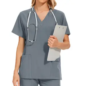새로운 스타일 병원 스크럽 세트 간호사 유니폼 맞는 스크럽 여성 남성 스크럽 간호 병원 스판덱스 의료 유니폼