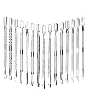 Pousse-cuticules double face en acier inoxydable à faible MOQ avec poignée antidérapante pour manucure et salons de beauté - Product Image 1