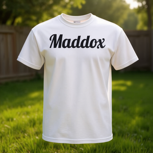 Camiseta gráfica con nombre de Maddox para adultos y niños, de algodón blanco, corte unisex - Product Image 3