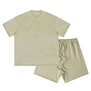 Camisetas de manga corta holgadas de verano para hombre, pantalones cortos, camiseta informal de estilo callejero, conjuntos de dos piezas para hombre, 100% algodón de talla grande - Product Image 4