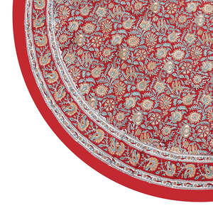 Blocks of India 180cm <b>Round</b> 100% Cotton Hand Block Printed <b>Tablecloth</b> Design No.8 - Product Image 2