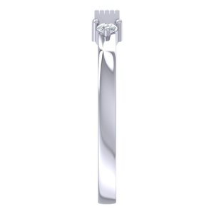 Lurba Jewels 0.12 CTW Lab Grown Diamond Baguette Cut Three Stone <b>Ring</b> Solid 14K White Gold Vintage Engagement Anniversary - Product Image 2