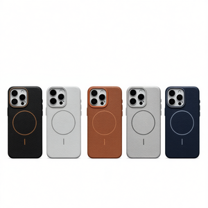 Étui de protection magnétique léger à texture litchi gaufrée au design uni pour MI 15 - Product Image 1