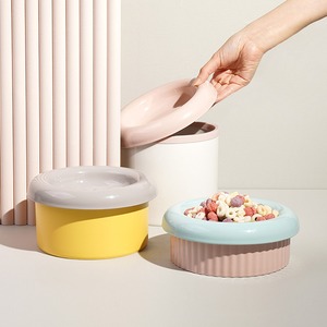 Ensemble de bols pour animaux de compagnie en céramique faits à la main de luxe coréen pour chats et chiens, complément protéiné croquant à base de poisson, garniture pour repas refermable - Product Image 5
