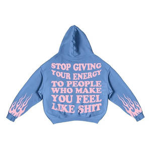 Sweat à capuche ample à double fermeture éclair et épaules tombantes, imprimé numérique intégral pour homme, streetwear personnalisé, sweat à capuche en molleton français, impression graphique DTG, impression à l'écran - Product Image 4