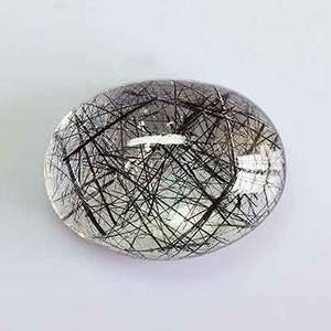 พลอยควอตซ์ทรงวงรี100% สีดำธรรมชาติเจียระไนแบบหลวมอัญมณีเทียบขนาดของแท้ - Product Image 2