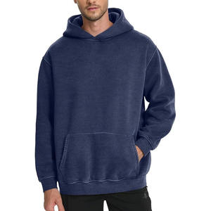 Sudadera con capucha personalizada de alta calidad para hombre, ropa de calle de algodón 100 de 500g/m2, lavado con ácido y desgastes, de gran tamaño, vintage - Product Image 3
