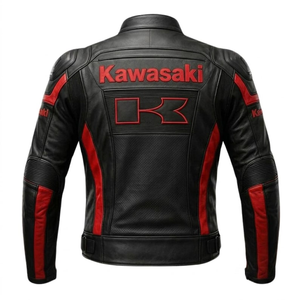 Veste de moto en cuir de vache véritable Rawasaki pour homme/Chaqueta, équipement de protection CE niveau 2 avec bosse - Product Image 2