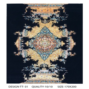 Tapis en soie moderne fait à la main Art abstrait Rectangle Design en laine de bambou sur mesure noué en Inde pour un usage hôtelier - Product Image 5