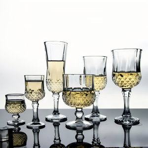 Verres à vin blanc rétro en cristal transparent, verres à vin gaufrés en forme de diamant, flûtes et gobelets pour vin rouge et champagne - Product Image 2