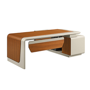 Modern Luxury L Shaped Executive Office <b>Desk</b> Modular Wooden Panel <b>Workstation</b> Table Extendable Furniture Set for Corporate use - Product Image 5
