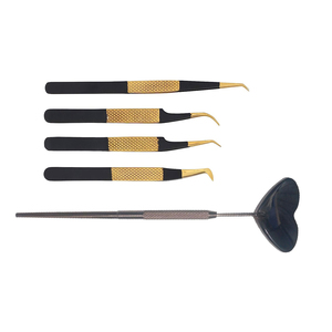 Ensemble de miroirs pour extensions de cils en acier inoxydable de haute qualité en forme de cœur, logo personnalisé, pinces antistatiques pour les professionnels de la beauté - Product Image 5