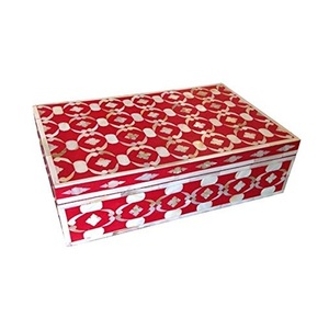 Collar de almacenamiento, juego de brazaletes con incrustaciones de hueso, decoración de boda de lujo, caja de almacenamiento de madera, joyero de tamaño estándar - Product Image 2