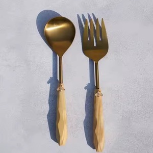 Servidores de ensalada decorativos de metal duradero Servidores de ensalada con mango de cabeza de ciervo de nuevo diseñador Incluyendo ensalada de acero espejado - Product Image 6