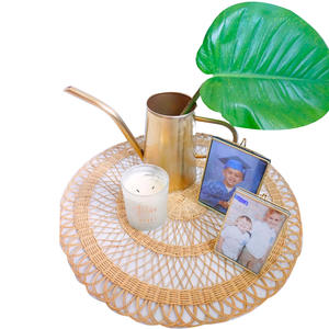 Juego de manteles individuales de mimbre de bambú trenzado para fiesta de Navidad - Product Image 2