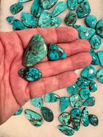 Pierre précieuse turquoise de montagne naturelle, pierre précieuse turquoise en vrac, cabochon pour la fabrication de bijoux
