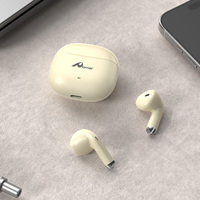Écouteurs sans fil DIGITALOME OEP-02 BT avec style intra-auriculaire et microphone beige, type C, écouteurs de jeu, pour téléphones mobiles
