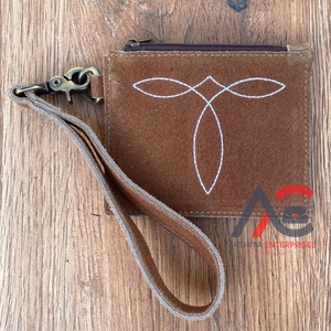 Mode féminine luxe botte point daim cuir bracelet porte-monnaie Western en cuir véritable porte-carte Mini porte-clés portefeuilles - Product Image 1